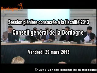Session plénière consacrée à la fiscalité 2013