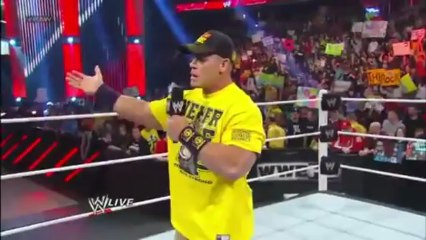 John Cena vows to beat The Rock at WrestleMania 29 - WWE Raw 4 1 13