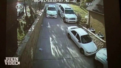 Runaway Mercedes Driveway Fail