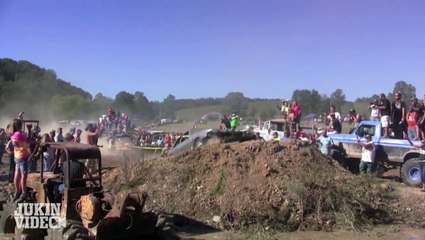 Car Launches into Mud Pond