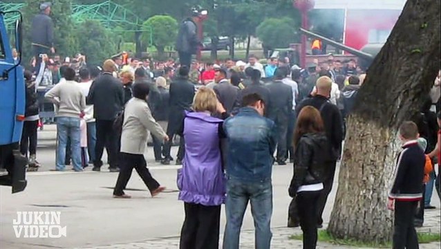 Russian Tank Flips Over