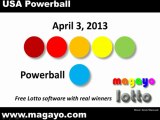 USA Powerball Drawing Results for April 3, 2013