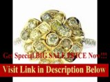 [BEST BUY] 1 1/6 Carat Champagne, Yellow & White Diamond 14k Gold Flower Right Hand Ring