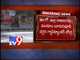 Gas leaks from tanker, danger of explosion