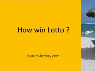 How to win Lotto and euro millions with our system