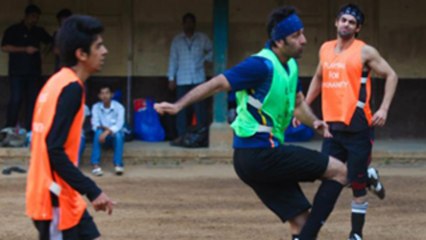 Indian Cricketers Vs Bollywood Actors Charity Football Match PRACTICE session