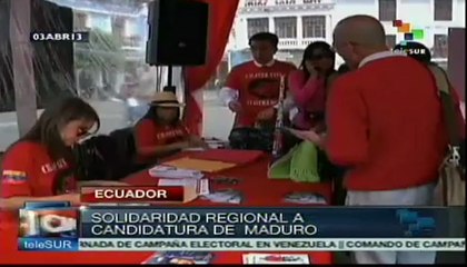 Solidaridad en Ecuador con campaña de Nicolás Maduro