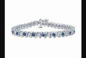Sapphire And Diamond Tennis Bracelet  Platinum  1.00 Ct Tgw