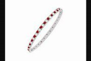 Ruby And Diamond Eternity Bangle  14k White Gold  3.00 Ct Tgw