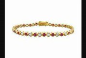 Ruby And Diamond Tennis Bracelet  14k Yellow Gold  3.00 Ct Tgw