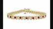 Ruby And Diamond Tennis Bracelet  14k Yellow Gold  3.00 Ct Tgw