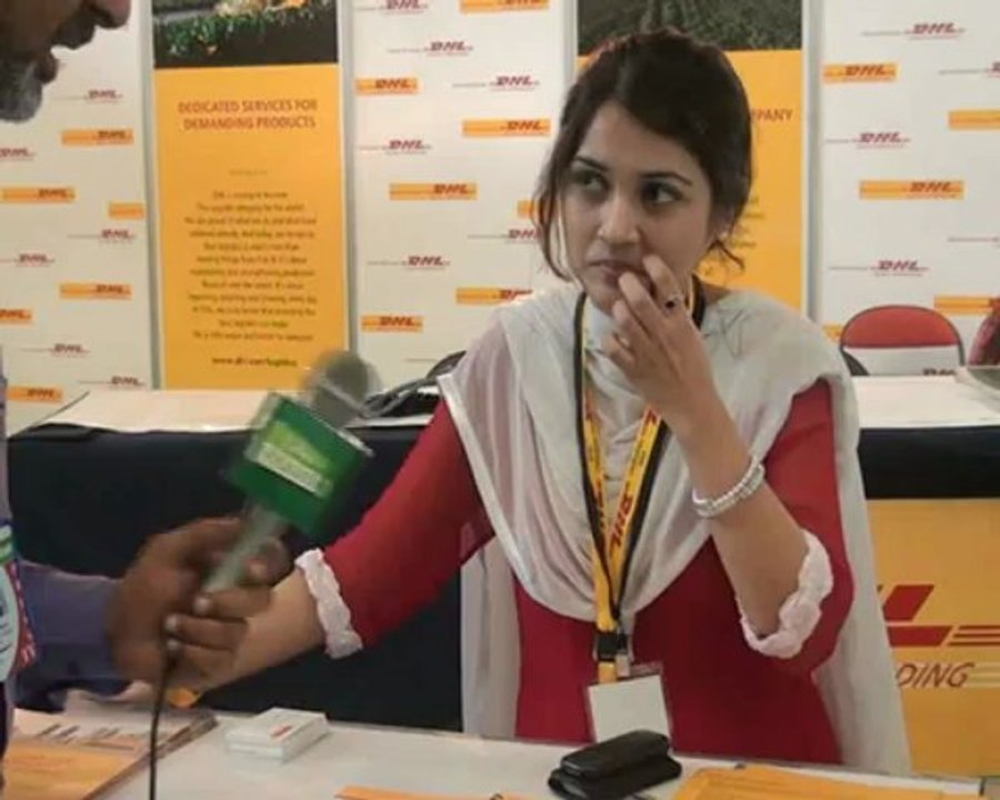 Natasha Ahmad (DHL Global Forwarding)talking with Shakeel Anjum at EXPO