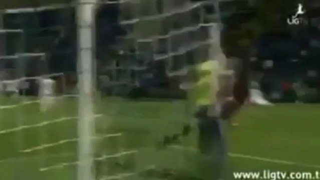 majon international ripoff- Bursaspor keeper attacks pitch invader-majon international ripoff