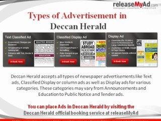 Deccan Herald advertising at releasemyad
