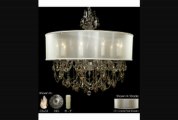 American Brass And Crystal Ch6562asgt09mpicf Llydia 10 Light Single Tier Chandelier In Antique Pewter With Golden Teak Strass Pendalogue Crystal
