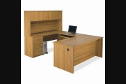 Bestar 608761668 Embassy Ushaped Worksation Kit Including Assembled Pedestals In Cappuccino Cherry Finish