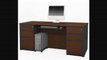 Bestar 998751439 Prestige Plus Executive Desk Kit Including Assembled Pedestals In Bordeaux  Graphite Finish