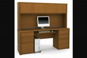 Bestar 998751476 Prestige Plus Executive Desk Kit Including Assembled Pedestals In Cognac Cherry Finish