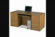Bestar 608711468 Embassy Executive Desk Kit Including Assembled Pedestals In Cappuccino Cherry Finish