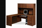 Bestar 608741663 Embassy Lshaped Workstation Kit Kit Including Assembled Pedestal In Tuscany Brown Finish