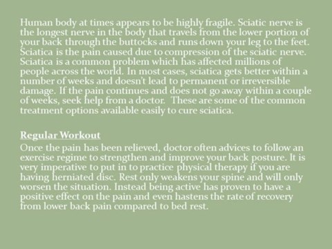 Tips Sciatica Cures to Alleviate the Pain