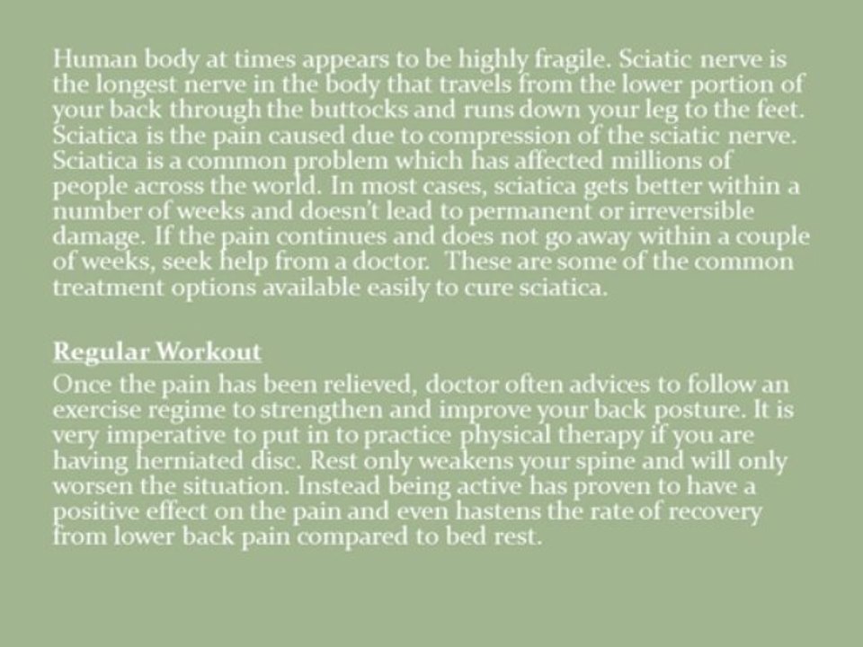 Tips Sciatica Cures to Alleviate the Pain