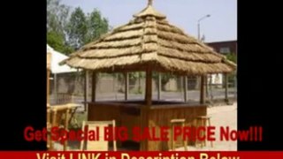 [SPECIAL DISCOUNT] Tiki Bar 360 Degree - Tropical Kiosk w/ 8 Bar Stools & Thatch Roof