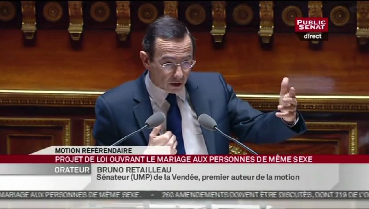 Mariage Pour Tous: intervention de B. Retailleau au Sénat
