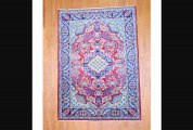 Persian Handknotted Isfahan Red Navy Wool Rug (7&apos8 X 10&apos7)