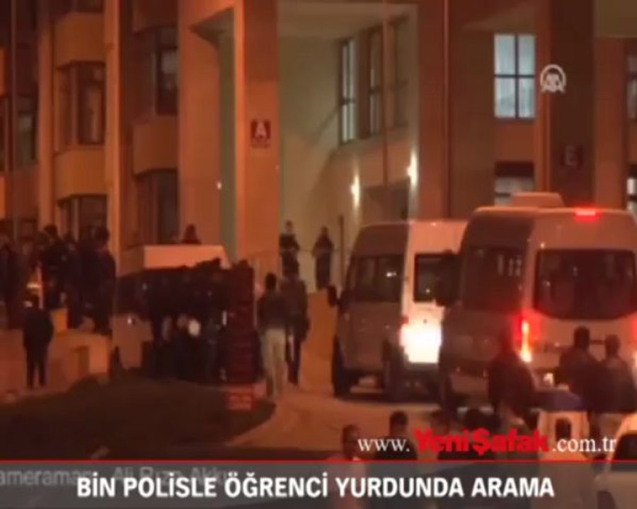 Bin polisle öğrenci yurdunda arama