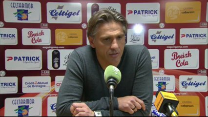 Conférence de presse EA Guingamp - Clermont Foot : Jocelyn GOURVENNEC (EAG) - Régis BROUARD (CFA) - saison 2012/2013