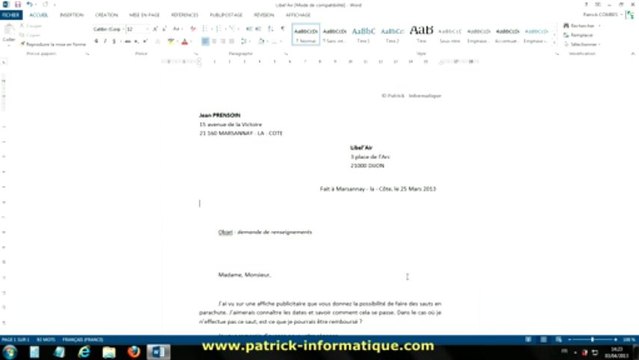 Tuto Word 2013 - Caractères spéciaux - Extrait