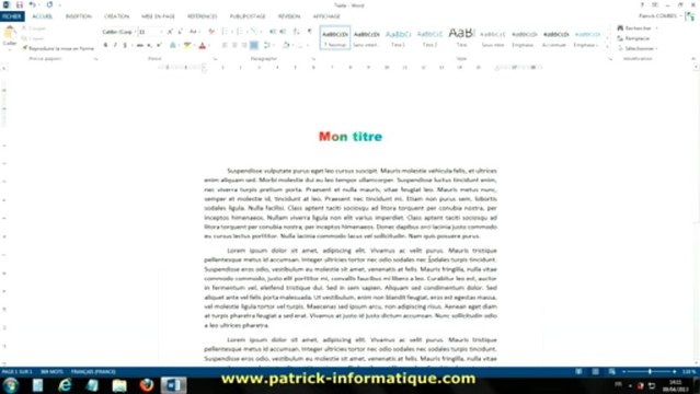 Tuto Word 2013 - Créer et personnaliser un graphique - Extrait