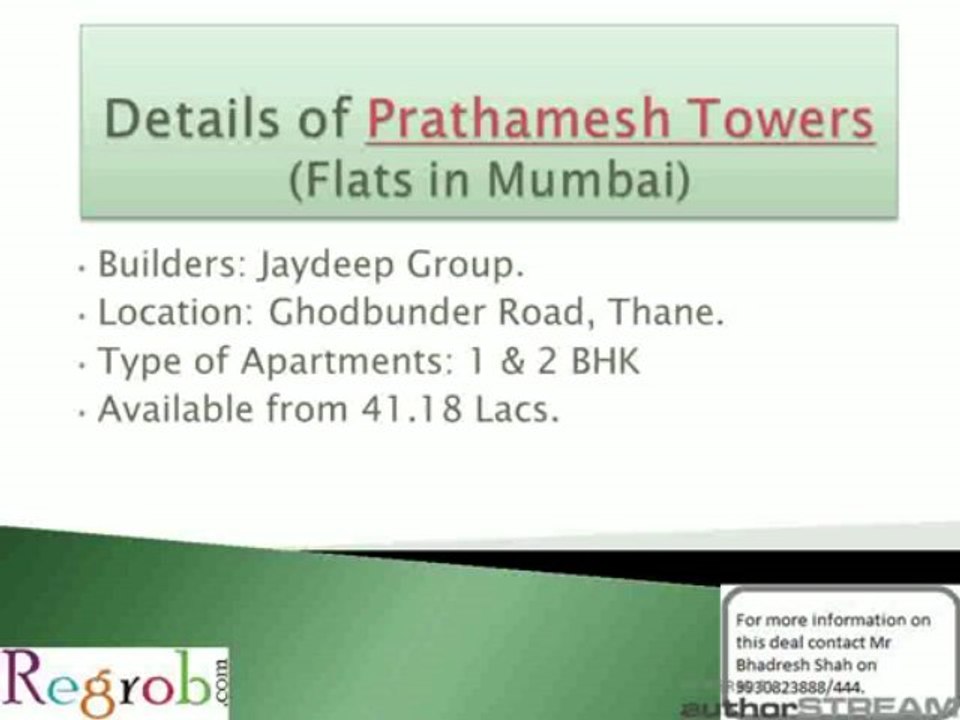 Prathamesh Towers offer 1 BHK in Thane at 43 Lacs