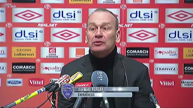 Conférence de presse AS Nancy-Lorraine - ESTAC Troyes : Patrick GABRIEL (ASNL) - Jean-Marc FURLAN (ESTAC) - saison 2012/2013