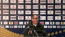 Conférence de presse FC Sochaux-Montbéliard - AC Ajaccio : Eric HELY (FCSM) - Albert EMON (ACA) - saison 2012/2013