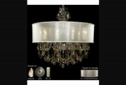 American Brass And Crystal Ch6562asgt09mpipg Llydia 10 Light Single Tier Chandelier In Antique Pewter With Golden Teak Strass Pendalogue Crystal