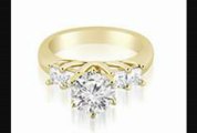 1.15 Ct Princess And Round Cut Diamond Engagement Ring In 14k Yellow Gold (hi Color, Si2 Clarity)
