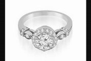 0.95 Ct Antique Round Cut Diamond Engagement Ring In 14k White Gold (hi Color, Si2 Clarity)