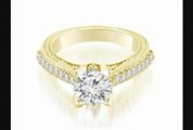 1 Ct Cathedral Round Cut Diamond Engagement Ring In 14k Yellow Gold (hi Color, Si2 Clarity)