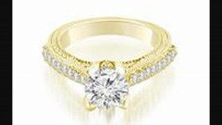1.25 Ct Cathedral Round Cut Diamond Engagement Ring In 14k Yellow Gold (hi Color, I1 Clarity)