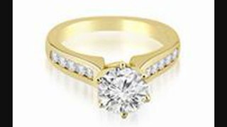 1.05 Ct Channel Set Round Cut Diamond Engagement Ring In 14k Yellow Gold (hi Color, Si2 Clarity)
