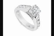 Diamond Engagement Ring 14k White Gold  1.10 Ct Tdw