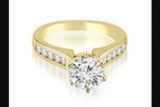 1.3 Ct Channel Set Round Cut Diamond Engagement Ring In 14k Yellow Gold (hi Color, I1 Clarity)