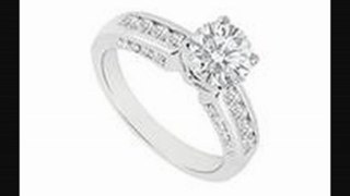 Diamond Engagement Ring 14k White Gold  1.10 Ct Tdw