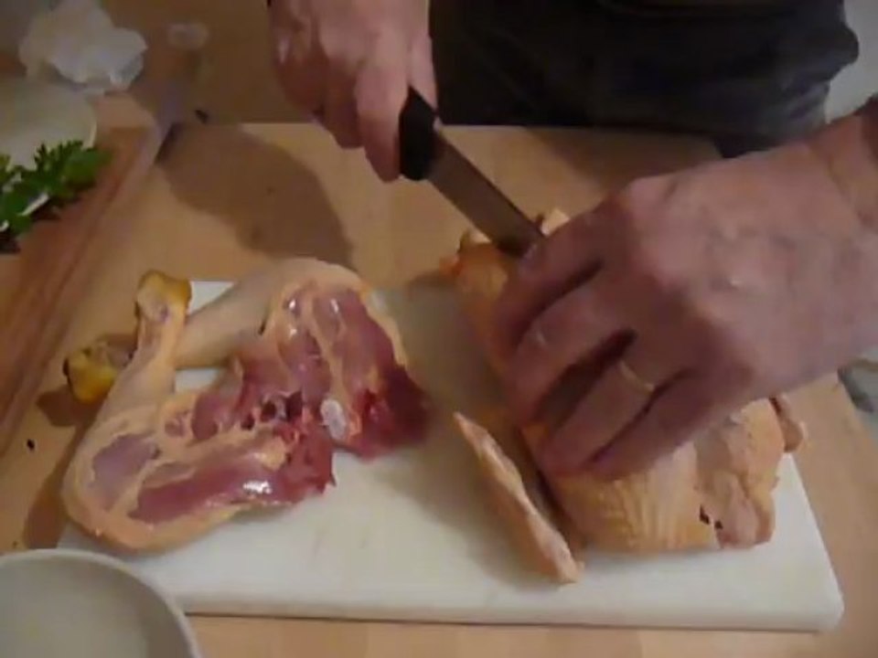 decoupe de suprême de poulet