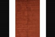 Handloomed Solid Red Orange Wool Silk Rug (9&apos X 13&apos)