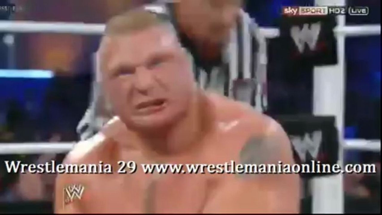 Wrestlemania 29 Lesnar F5 Triple H and Shawn Michaels video