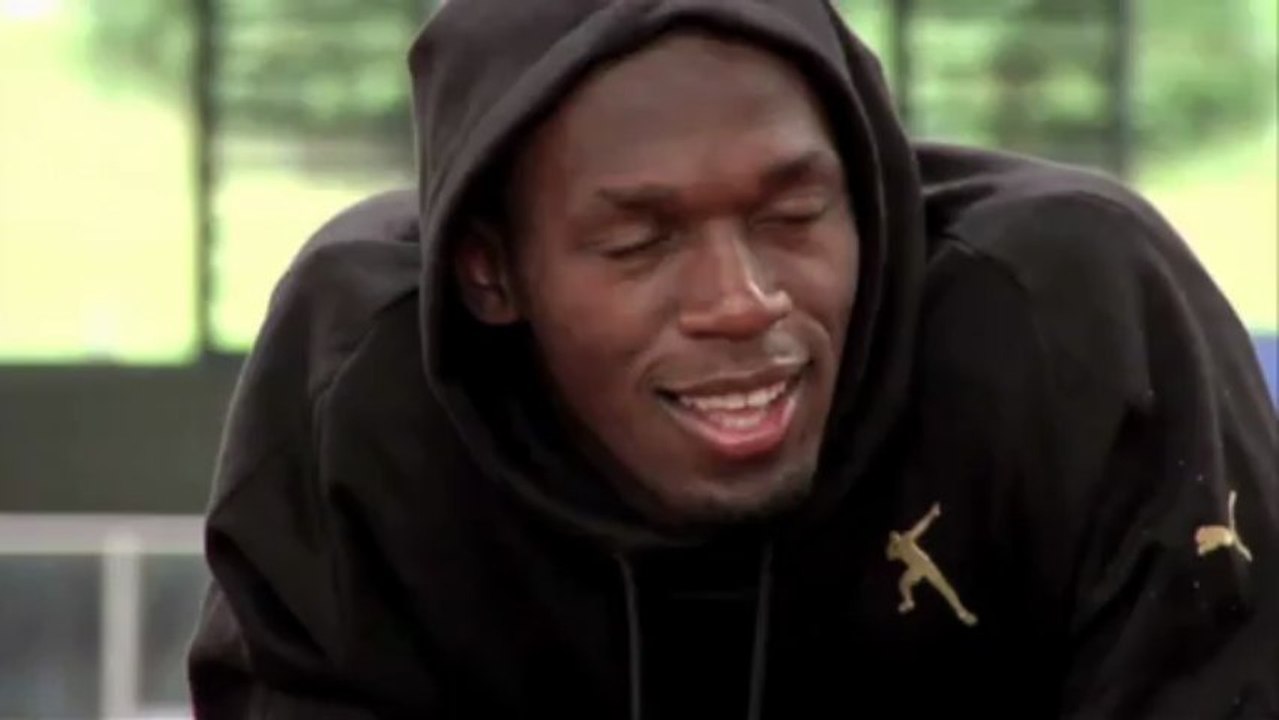 Sprint-Star Usain Bolt gratuliert dem FC Bayern München zur Deutschen Meisterschaft