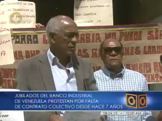 Jubilados del Banco Industrial de Venezuela protestan por falta de contrato colectivo desde hace 7 años